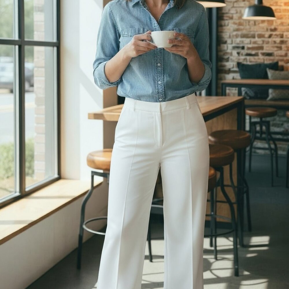 BURBERRY Wide Straight Leg Pants